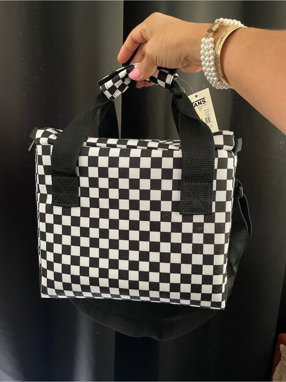 NWT Vans Black & White Checkerboard Cooler Bag - Picture 4 of 7